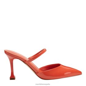 Marc Fisher España | Marc Fisher mules con tacón hadais X6204499 mujer charol naranja