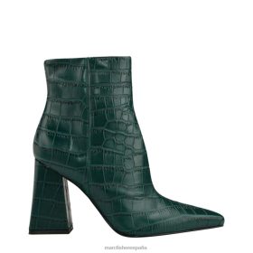 Marc Fisher Zapatos | Marc Fisher botín de tacón kulika X620496 mujer cuero con relieve de cocodrilo verde azulado
