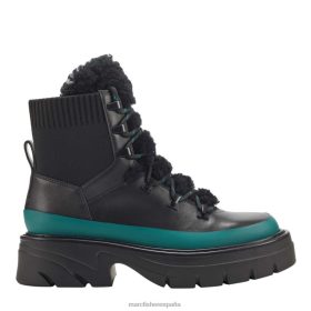 Marc Fisher Zapatos | Marc Fisher botín izuma lugsole X620438 mujer cuero negro/verde azulado