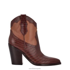 Marc Fisher Zapatos | Marc Fisher botín occidental X6204114 mujer cuero bronceado oscuro