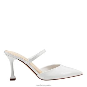 Marc Fisher Zapatos | Marc Fisher mules con tacón hadais X6204450 mujer patente blanca
