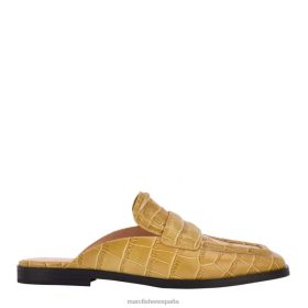 Marc Fisher Zapatos | Marc Fisher mules tipo mocasín flyta X6204508 mujer cuero con relieve de cocodrilo color canela