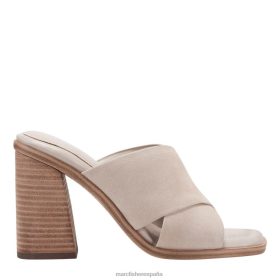 Marc Fisher Zapatos | Marc Fisher sandalia tipo chancla con tacón barli X6204472 mujer gamuza natural