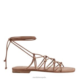 Marc Fisher Zapatos | Marc Fisher sandalias planas cruzadas en el tobillo monnie X6204272 mujer equipaje marrón